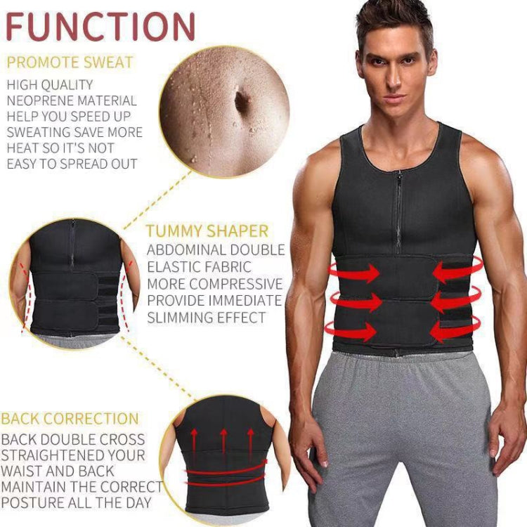 Neoprene Men Sport Body Shapers Vest Waist Body Shaping Corset, Size:XXXL(Grey) -  by buy2fix | Online Shopping UK | buy2fix