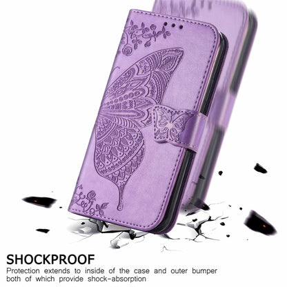 Butterfly Love Flowers Embossed Horizontal Flip Leather Case with Holder & Card Slots & Wallet & Lanyard For Motorola Edge 20 Pro(Light Purple) - Motorola Cases by buy2fix | Online Shopping UK | buy2fix