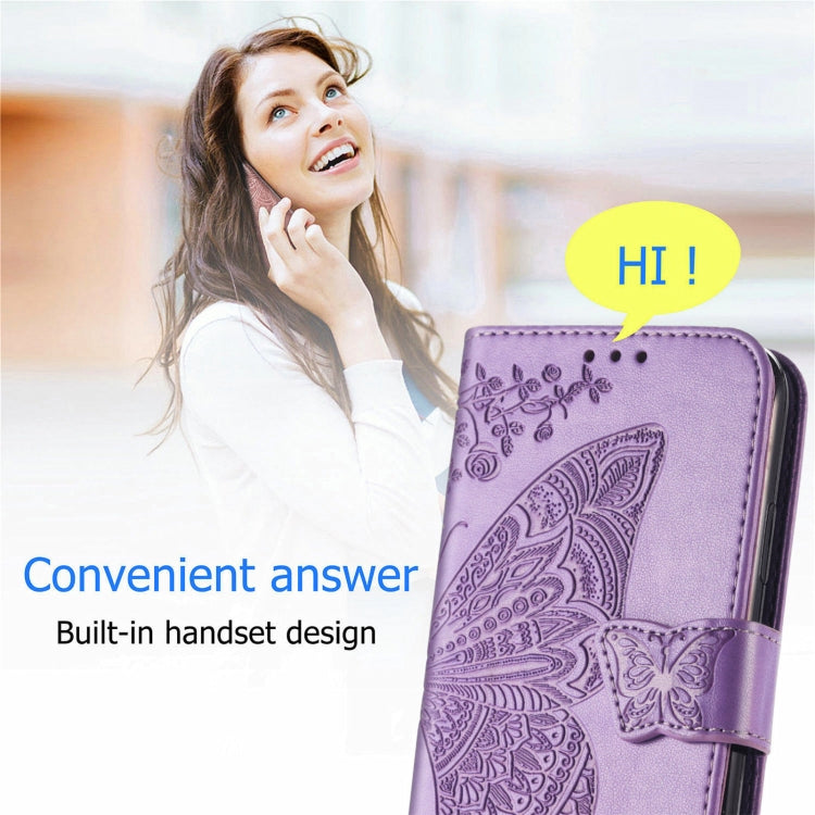 Butterfly Love Flowers Embossed Horizontal Flip Leather Case with Holder & Card Slots & Wallet & Lanyard For OnePlus Nord 2 5G(Light Purple) - OnePlus Cases by buy2fix | Online Shopping UK | buy2fix