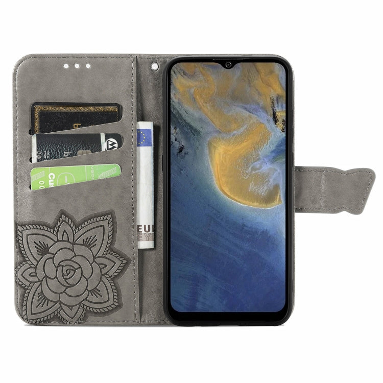 Butterfly Love Flowers Embossed Horizontal Flip Leather Case with Holder & Card Slots & Wallet & Lanyard For ZTE Blade A71(Gray) - ZTE Cases by buy2fix | Online Shopping UK | buy2fix