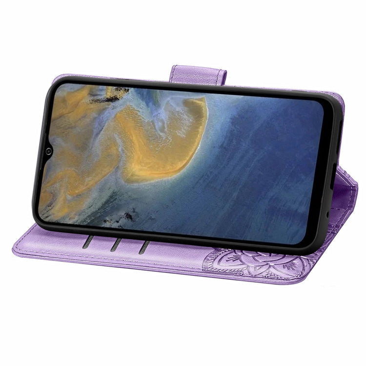 Butterfly Love Flowers Embossed Horizontal Flip Leather Case with Holder & Card Slots & Wallet & Lanyard For ZTE Blade A71(Light Purple) - ZTE Cases by buy2fix | Online Shopping UK | buy2fix