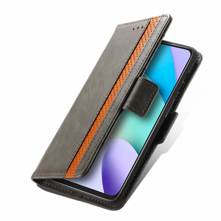 For Xiaomi Redmi 10 CaseNeo Business Splicing Dual Magnetic Buckle Horizontal Flip PU Leather Case with Holder & Card Slots & Wallet(Grey) - Xiaomi Cases by buy2fix | Online Shopping UK | buy2fix