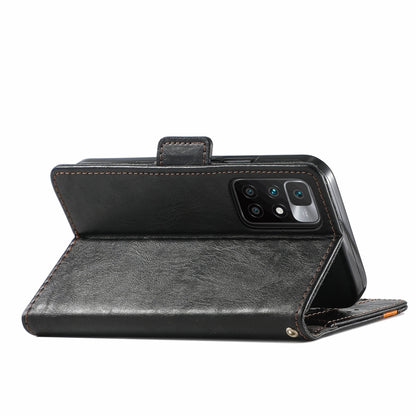 For Xiaomi Redmi 10 CaseNeo Business Splicing Dual Magnetic Buckle Horizontal Flip PU Leather Case with Holder & Card Slots & Wallet(Black) - Xiaomi Cases by buy2fix | Online Shopping UK | buy2fix