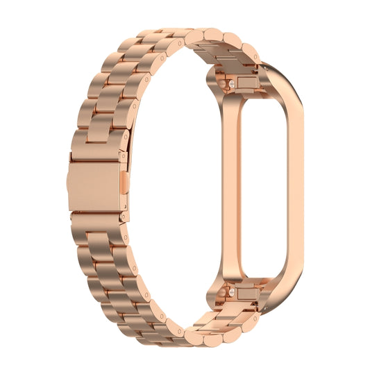 For Samsung Galaxy Fit2 SM-R220 Three-beads Steel Watch Band(Rose Gold) by buy2fix