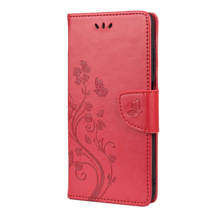 Butterfly Flower Pattern Horizontal Flip Leather Case with Holder & Card Slots & Wallet For Xiaomi Redmi 10(Red) - Xiaomi Cases by buy2fix | Online Shopping UK | buy2fix