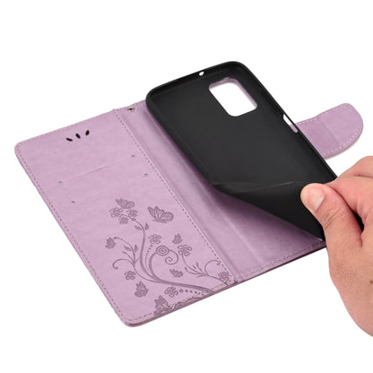 Butterfly Flower Pattern Horizontal Flip Leather Case with Holder & Card Slots & Wallet For Xiaomi Redmi 10(Deep Purple) - Xiaomi Cases by buy2fix | Online Shopping UK | buy2fix