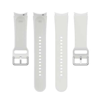 For Samung Galaxy Watch4 40mm / 44mm Silicone Silver Round Buckle Watch Band(Silver Grey) - Watch Bands by buy2fix | Online Shopping UK | buy2fix