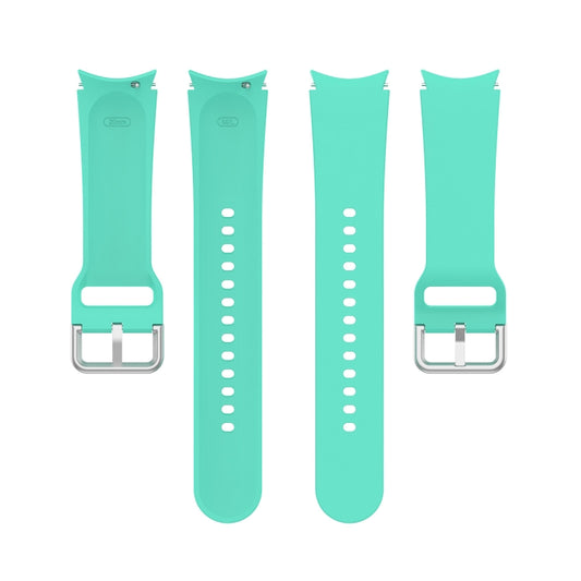 For Samung Galaxy Watch4 40mm / 44mm Silicone Silver Round Buckle Watch Band(Mint Green) by buy2fix
