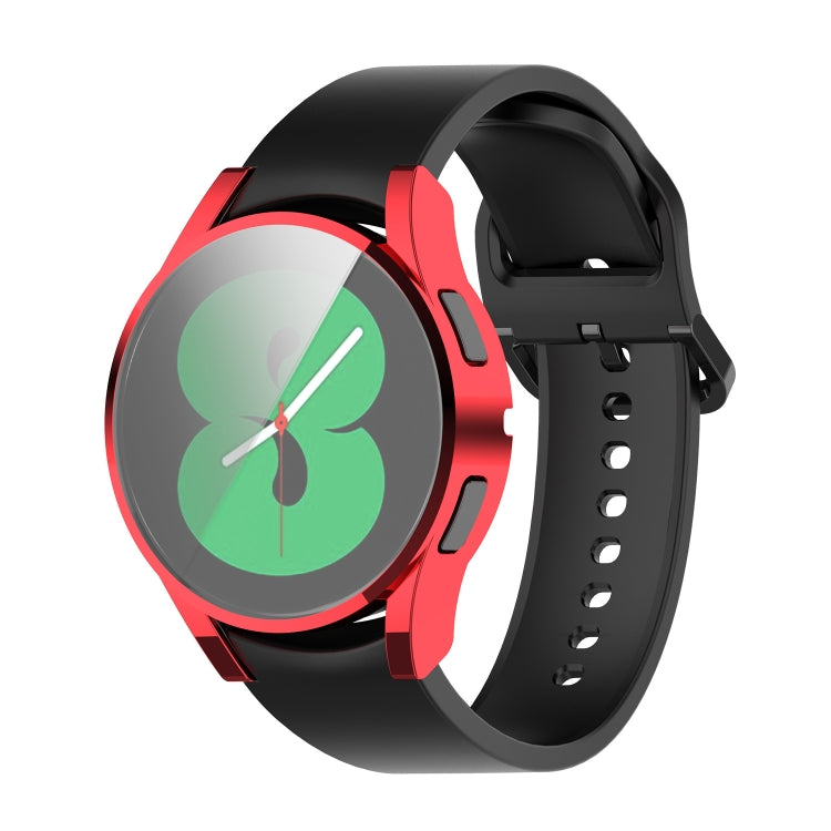 For Samung Galaxy Watch4 44mm Full Coverage TPU Electroplating Protective Case Cover(Red) - Watch Cases by buy2fix | Online Shopping UK | buy2fix