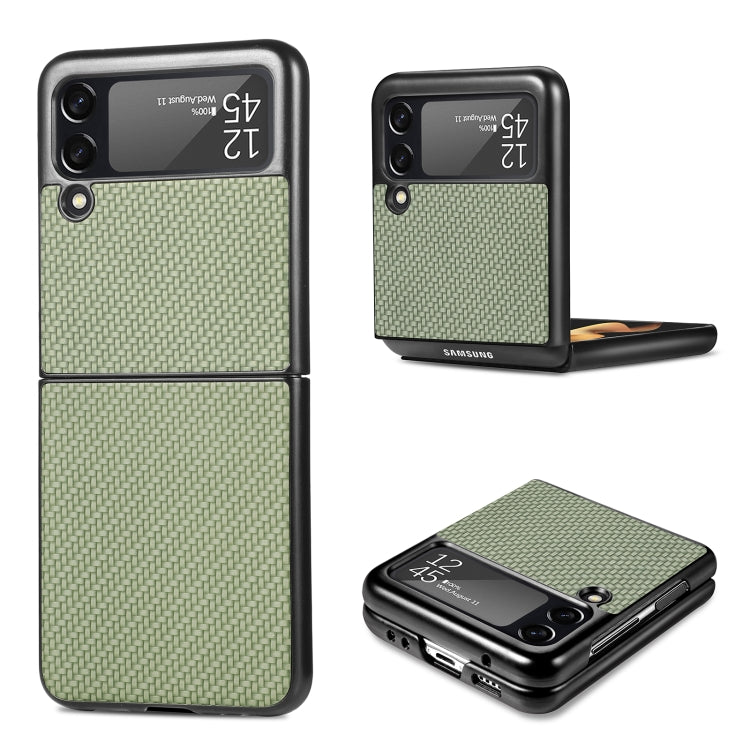 For Samsung Galaxy Z Flip3 5G Cross Pattern Slim PC Protective Case(Green) by buy2fix