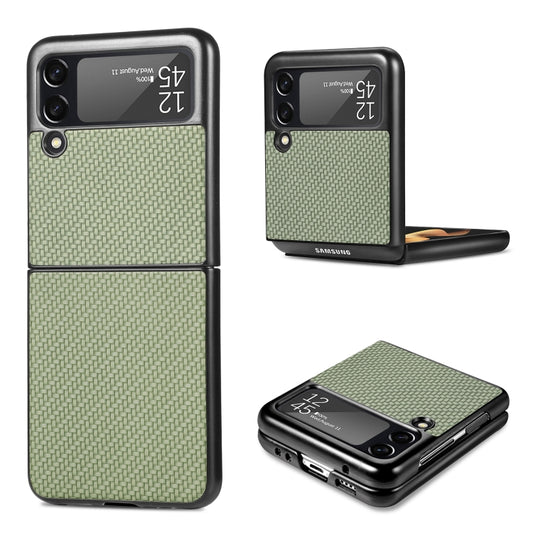 For Samsung Galaxy Z Flip3 5G Cross Pattern Slim PC Protective Case(Green) by buy2fix