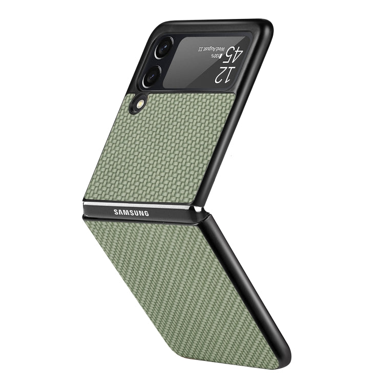 For Samsung Galaxy Z Flip3 5G Cross Pattern Slim PC Protective Case(Green) by buy2fix