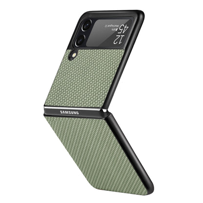 For Samsung Galaxy Z Flip3 5G Cross Pattern Slim PC Protective Case(Green) by buy2fix