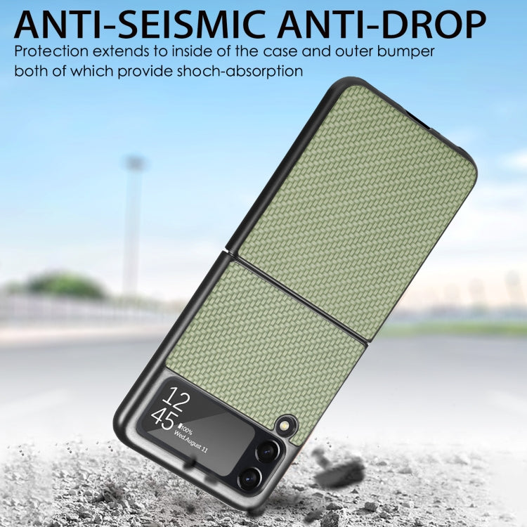 For Samsung Galaxy Z Flip3 5G Cross Pattern Slim PC Protective Case(Green) by buy2fix