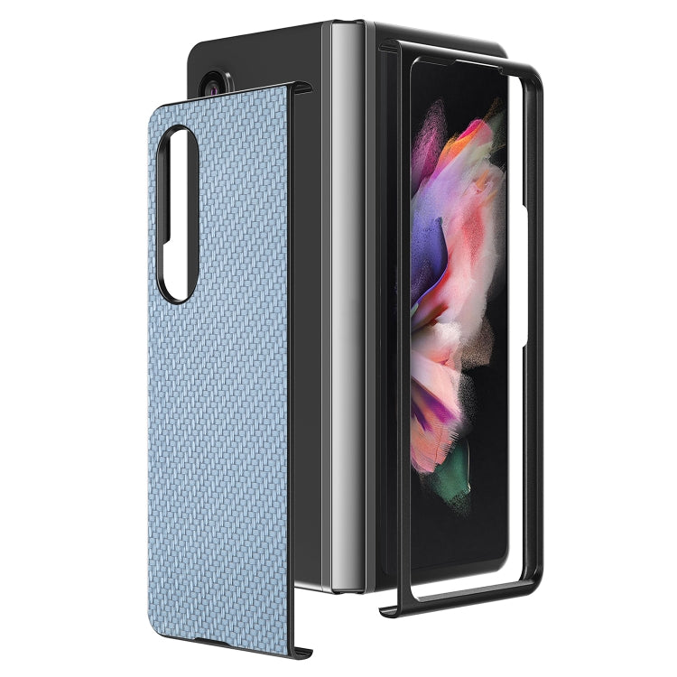 For Samsung Galaxy Z Fold3 5G Cross Pattern Slim PC Protective Case(Blue) by buy2fix