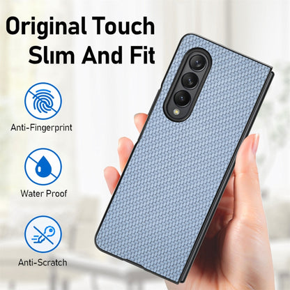 For Samsung Galaxy Z Fold3 5G Cross Pattern Slim PC Protective Case(Blue) by buy2fix