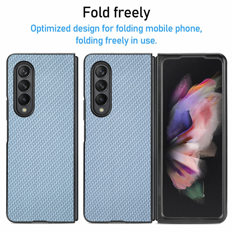 For Samsung Galaxy Z Fold3 5G Cross Pattern Slim PC Protective Case(Blue) by buy2fix