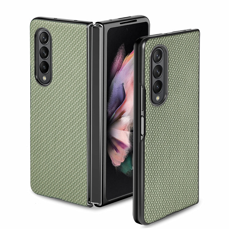 For Samsung Galaxy Z Fold3 5G Cross Pattern Slim PC Protective Case(Green) by buy2fix
