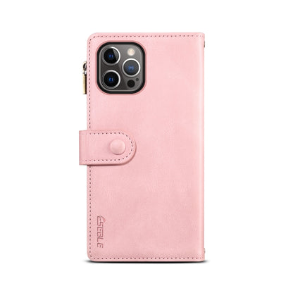 For iPhone 13 Pro Max Retro Frosted Horizontal Flip Leather Case with Holder & Card Slot & Wallet & Zipper Pocket & Lanyard (Rose Gold) - iPhone 13 Pro Max Cases by buy2fix | Online Shopping UK | buy2fix