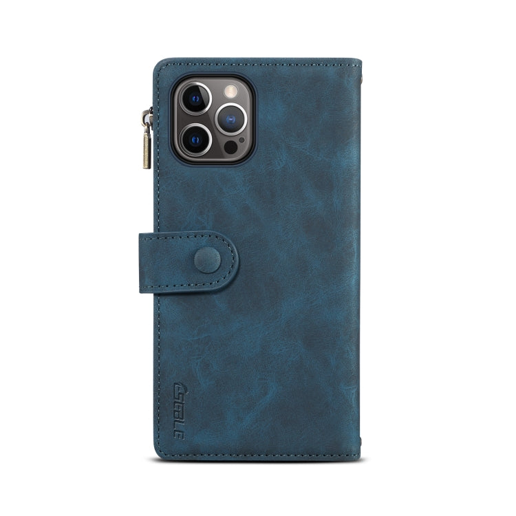 For iPhone 13 Pro Max Retro Frosted Horizontal Flip Leather Case with Holder & Card Slot & Wallet & Zipper Pocket & Lanyard (Deep Green) - iPhone 13 Pro Max Cases by buy2fix | Online Shopping UK | buy2fix