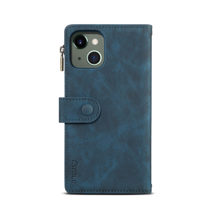 For iPhone 13 mini Retro Frosted Horizontal Flip Leather Case with Holder & Card Slot & Wallet & Zipper Pocket & Lanyard (Deep Green) - iPhone 13 mini Cases by buy2fix | Online Shopping UK | buy2fix
