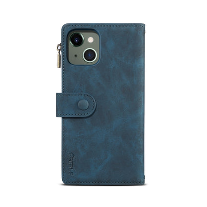 For iPhone 13 mini Retro Frosted Horizontal Flip Leather Case with Holder & Card Slot & Wallet & Zipper Pocket & Lanyard (Deep Green) - iPhone 13 mini Cases by buy2fix | Online Shopping UK | buy2fix