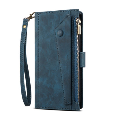 For iPhone 12 Pro Max Retro Frosted Horizontal Flip Leather Case with Holder & Card Slot & Wallet & Zipper Pocket & Lanyard(Deep Green) - iPhone 12 Pro Max Cases by buy2fix | Online Shopping UK | buy2fix