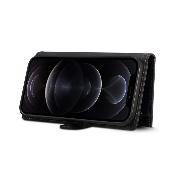 For iPhone 12 Retro Frosted Horizontal Flip Leather Case with Holder & Card Slot & Wallet & Zipper Pocket & Lanyard(Black) - iPhone 12 / 12 Pro Cases by buy2fix | Online Shopping UK | buy2fix