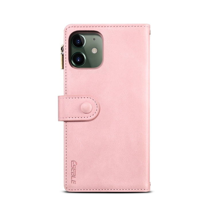 For iPhone 12 Retro Frosted Horizontal Flip Leather Case with Holder & Card Slot & Wallet & Zipper Pocket & Lanyard(Rose Gold) - iPhone 12 / 12 Pro Cases by buy2fix | Online Shopping UK | buy2fix