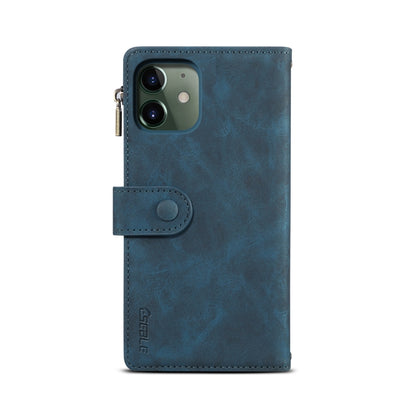 For iPhone 12 mini Retro Frosted Horizontal Flip Leather Case with Holder & Card Slot & Wallet & Zipper Pocket & Lanyard (Deep Green) - iPhone 12 mini Cases by buy2fix | Online Shopping UK | buy2fix