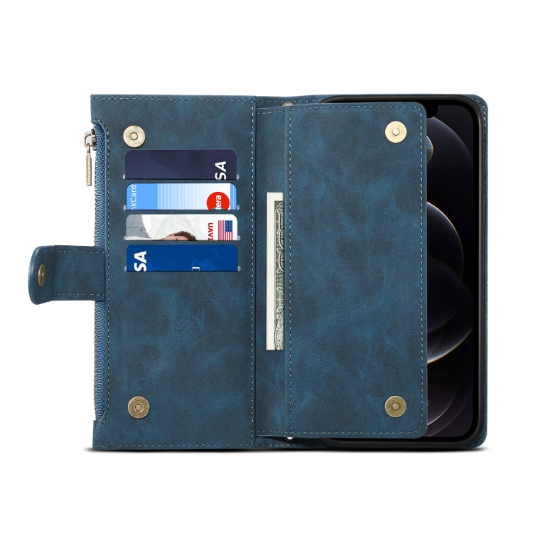 Retro Frosted Horizontal Flip Leather Case with Holder & Card Slot & Wallet & Zipper Pocket & Lanyard For iPhone 11 Pro Max(Deep Green) - iPhone 11 Pro Max Cases by buy2fix | Online Shopping UK | buy2fix