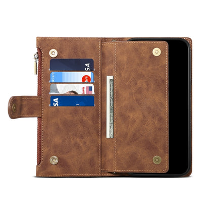 Retro Frosted Horizontal Flip Leather Case with Holder & Card Slot & Wallet & Zipper Pocket & Lanyard For iPhone 8 Plus & 7 Plus(Brown) - More iPhone Cases by buy2fix | Online Shopping UK | buy2fix