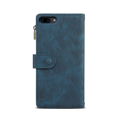 Retro Frosted Horizontal Flip Leather Case with Holder & Card Slot & Wallet & Zipper Pocket & Lanyard For iPhone 8 Plus & 7 Plus(Deep Green) - More iPhone Cases by buy2fix | Online Shopping UK | buy2fix