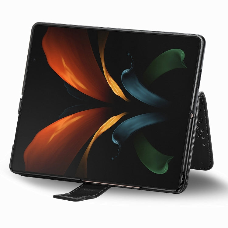 For Samsung Galaxy Z Fold3 5G Butterfly Love Flowers Embossed Horizontal Flip Leather Case with Holder & Card Slots & Wallet & Lanyard(Black) by buy2fix