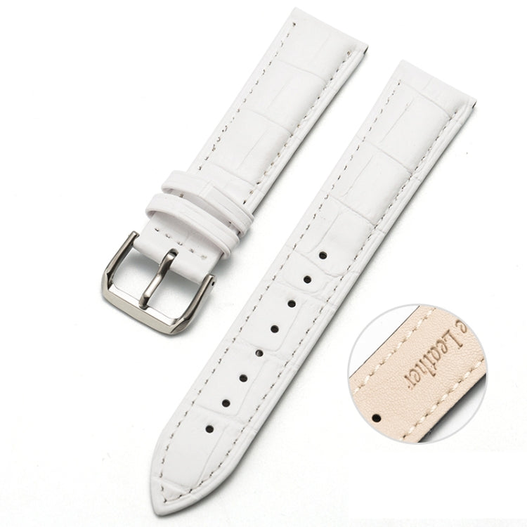 22mm Two-layer Cowhide Leather Bamboo Joint Texture Watch Band(White) by buy2fix