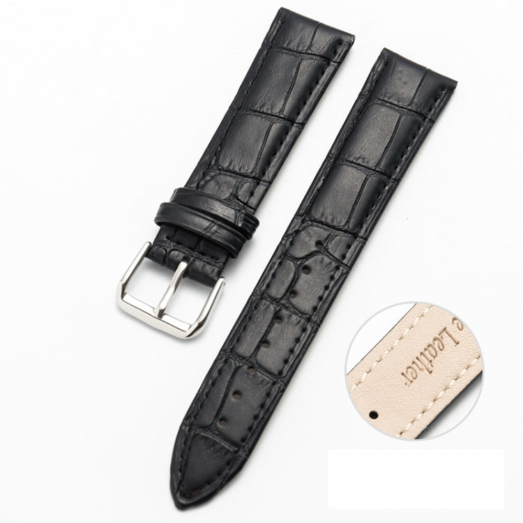 22mm Two-layer Cowhide Leather Bamboo Joint Texture Watch Band(Black) by buy2fix
