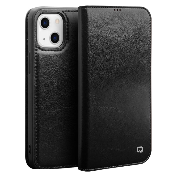 For iPhone 13 mini QIALINO Horizontal Flip Leather Case with Holder & Card Slots & Wallet (Black) - iPhone 13 mini Cases by QIALINO | Online Shopping UK | buy2fix