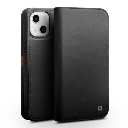 For iPhone 13 QIALINO Business Horizontal Flip Leather Case with Holder & Card Slots & Wallet(Black) - iPhone 13 Cases by QIALINO | Online Shopping UK | buy2fix