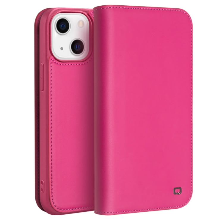 For iPhone 13 QIALINO Business Horizontal Flip Leather Case with Holder & Card Slots & Wallet (Rose Red) - iPhone 13 Cases by QIALINO | Online Shopping UK | buy2fix