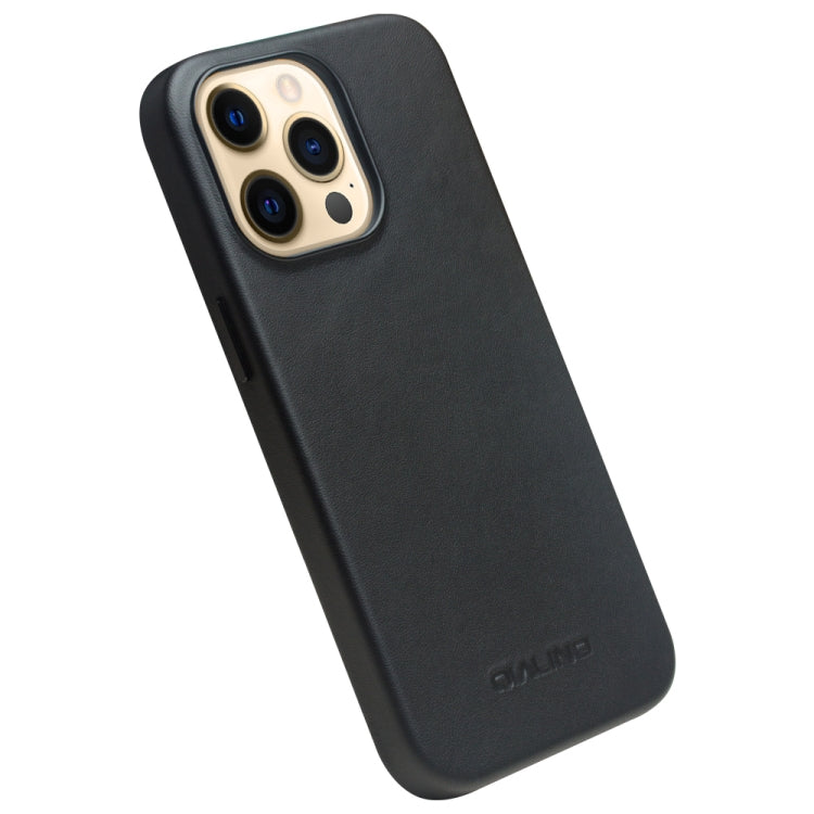 For iPhone 13 Pro QIALINO Nappa Cowhide MagSafe Magnetic Protective Case (Black) - iPhone 13 Pro Cases by QIALINO | Online Shopping UK | buy2fix