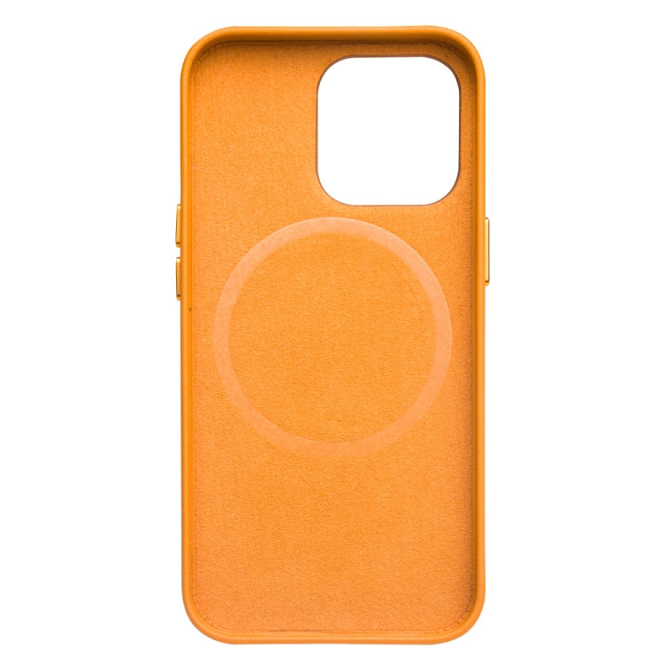 For iPhone 13 Pro QIALINO Nappa Cowhide MagSafe Magnetic Protective Case (Orange) - iPhone 13 Pro Cases by QIALINO | Online Shopping UK | buy2fix