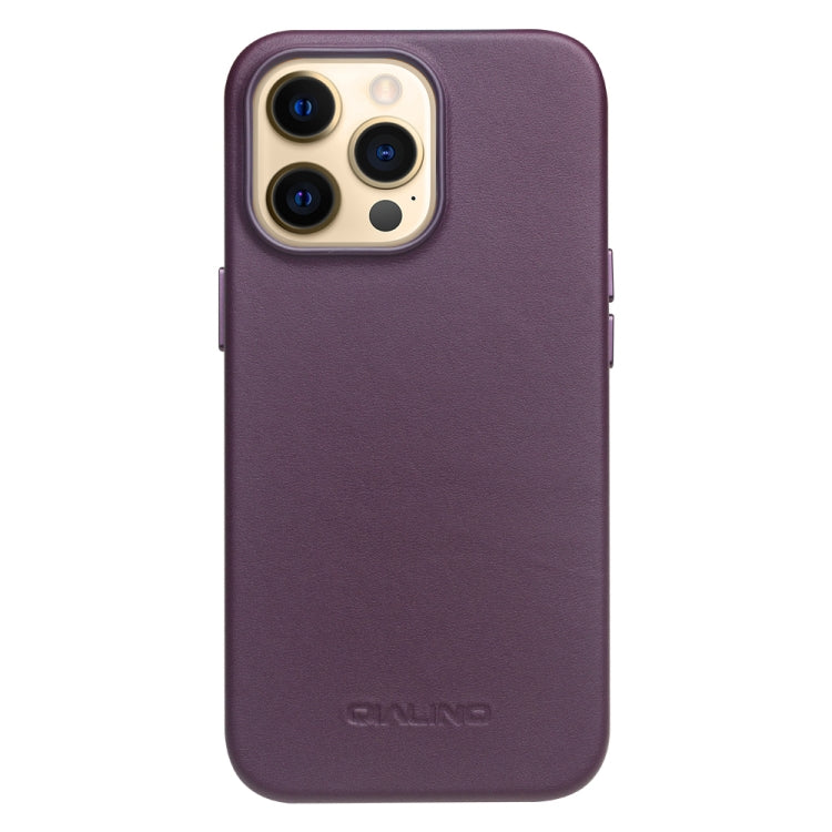 For iPhone 13 Pro QIALINO Nappa Cowhide MagSafe Magnetic Protective Case (Purple Crystal) - iPhone 13 Pro Cases by QIALINO | Online Shopping UK | buy2fix