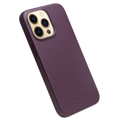 For iPhone 13 Pro QIALINO Nappa Cowhide MagSafe Magnetic Protective Case (Purple Crystal) - iPhone 13 Pro Cases by QIALINO | Online Shopping UK | buy2fix