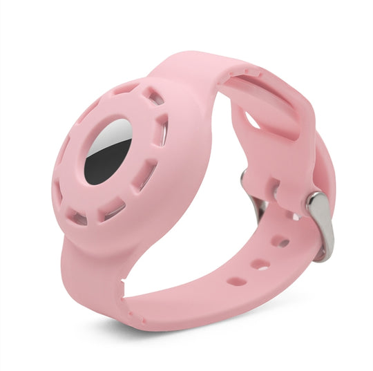 Anti-scratch Shockproof Silicone Bracelet Strap Protective Cover Case For AirTag 2nd Gen / AirTag 1st Gen(Pink)
