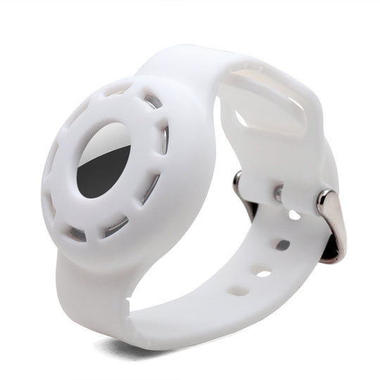Anti-scratch Shockproof Silicone Bracelet Strap Protective Cover Case For AirTag 2nd Gen / AirTag 1st Gen(White)