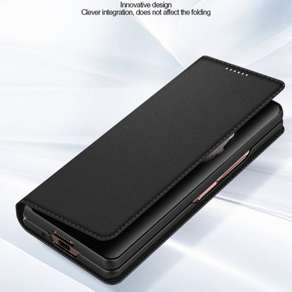 For Samsung Galaxy Z Fold3 5G Split Type Horizontal Flip Foldable Leather Case with Holder & Card Slots & Wallet(Plain Black) by buy2fix
