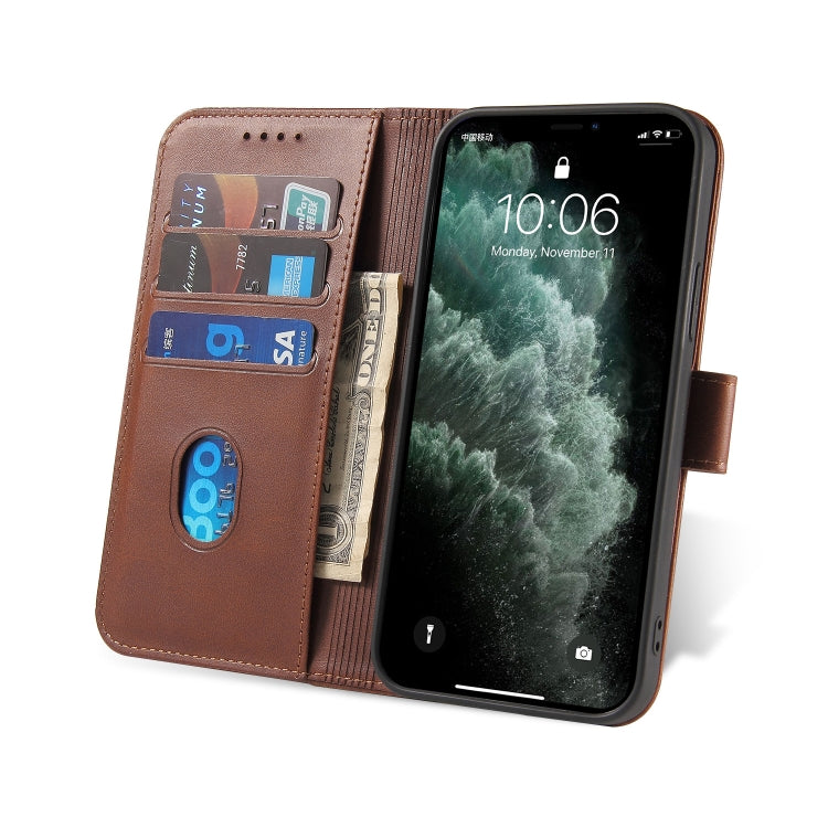 For iPhone 13 Calf Texture Buckle Horizontal Flip Leather Case with Holder & Card Slots & Wallet(Brown) - iPhone 13 Cases by buy2fix | Online Shopping UK | buy2fix