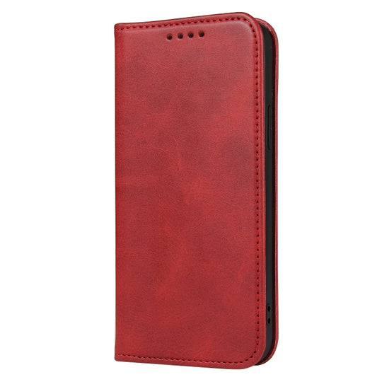 For iPhone 13 mini Calf Texture Magnetic Horizontal Flip Leather Case with Holder & Card Slots & Wallet (Red) by buy2fix