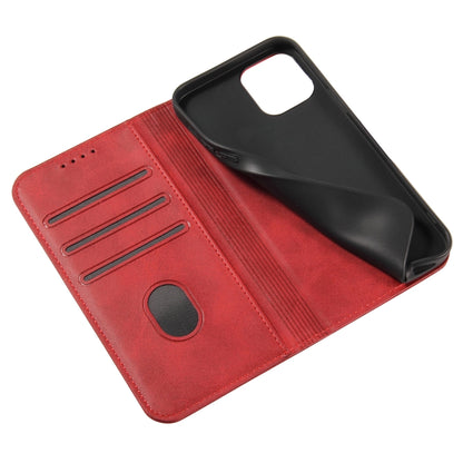 For iPhone 13 mini Calf Texture Magnetic Horizontal Flip Leather Case with Holder & Card Slots & Wallet (Red) by buy2fix