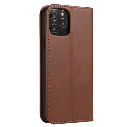 For iPhone 13 mini Calf Texture Magnetic Horizontal Flip Leather Case with Holder & Card Slots & Wallet (Brown) by buy2fix